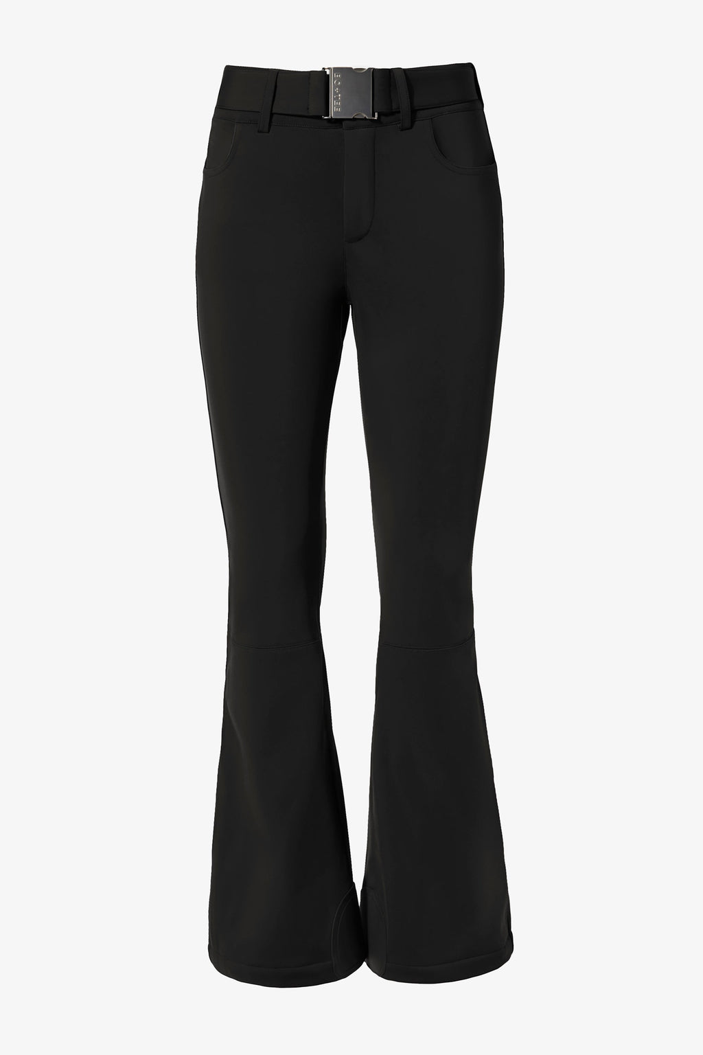 Chic Waterproof Belted Ski Salopettes in Black