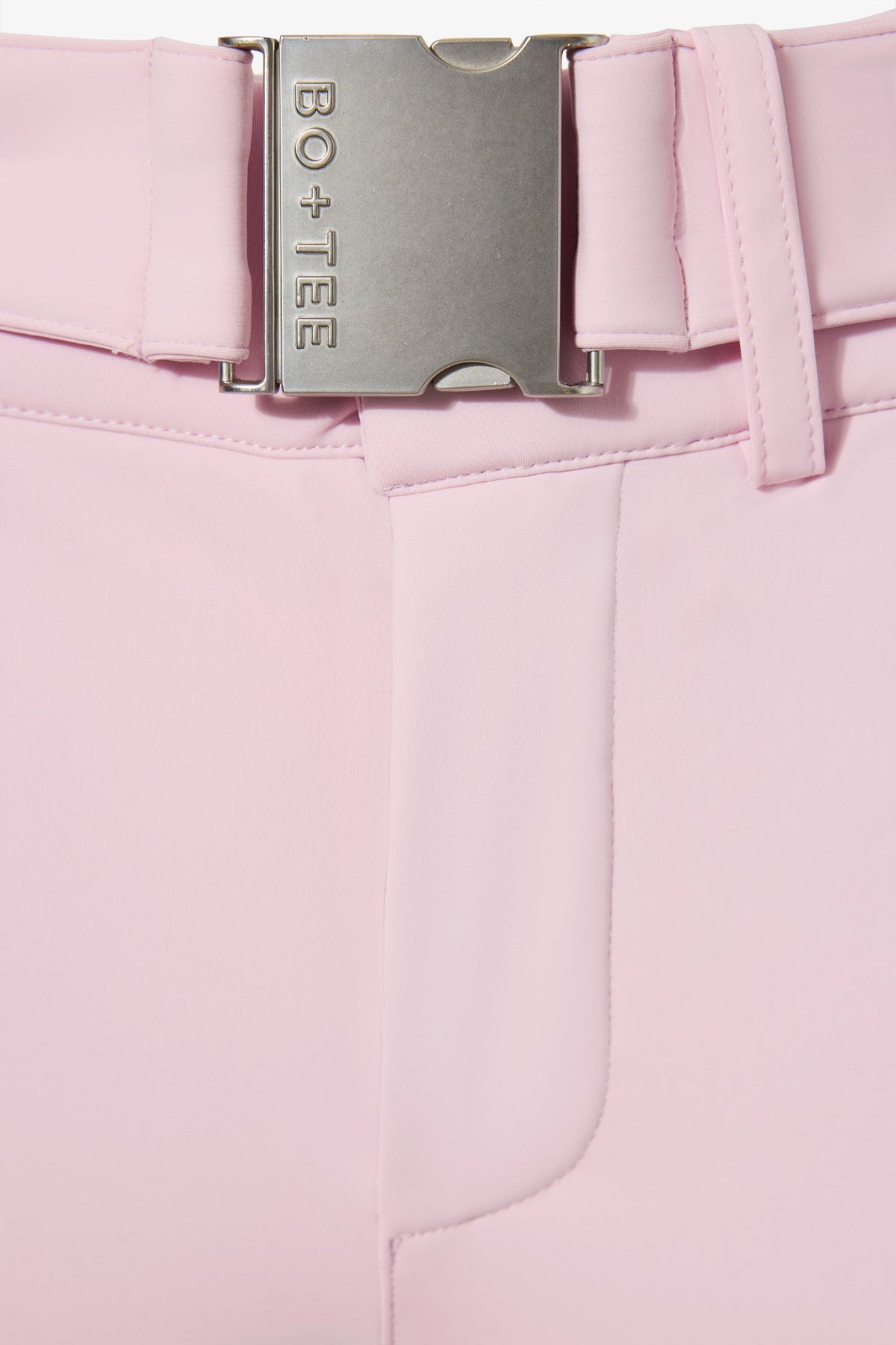 Chic Waterproof Belted Ski Salopettes in Powder Pink