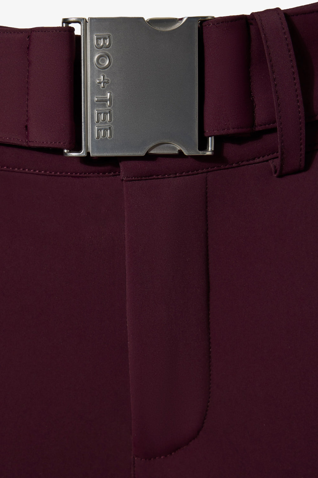 Chic Waterproof Belted Ski Salopettes in Burgundy