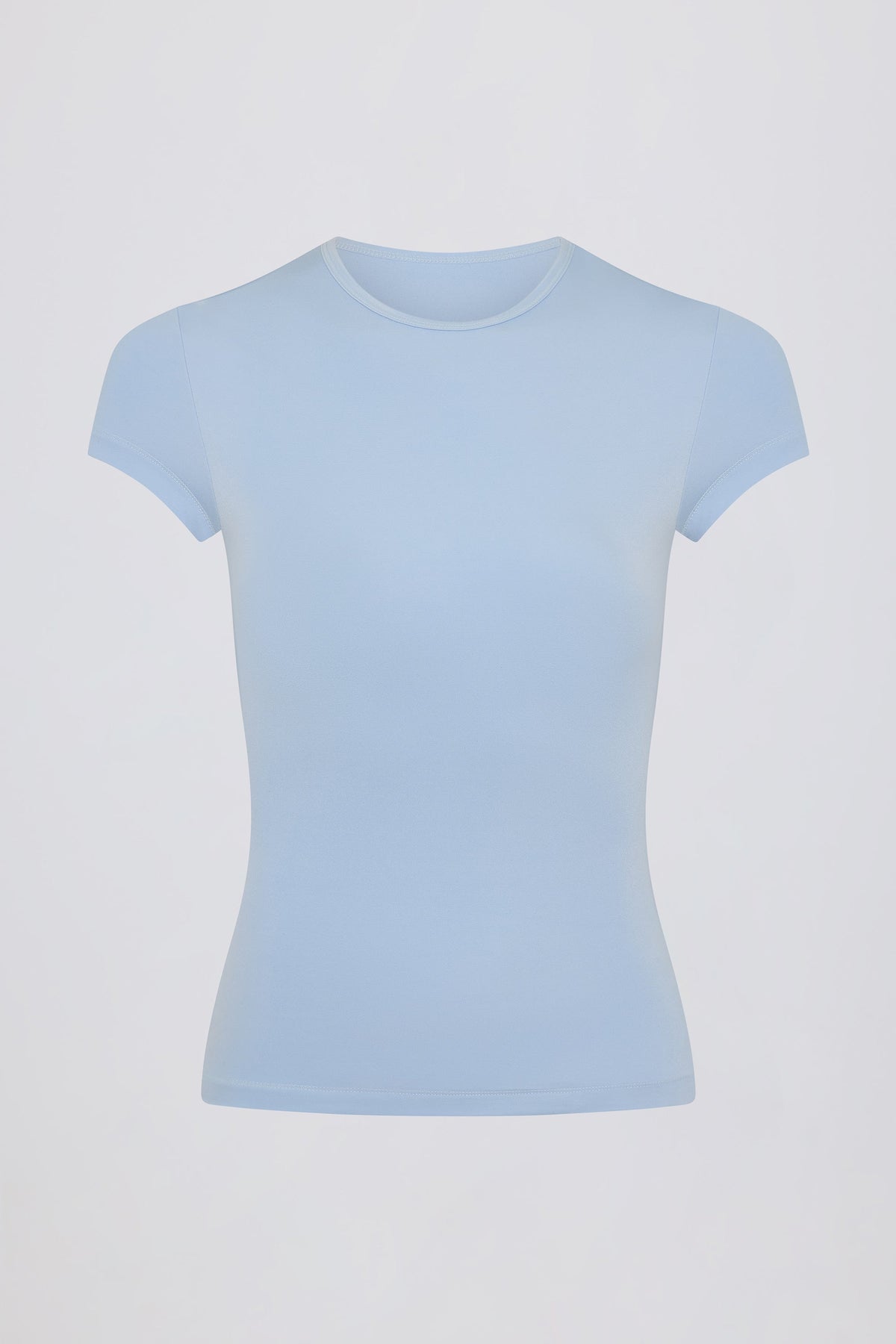 Chic Cut-Out Longline T-Shirt in Sky