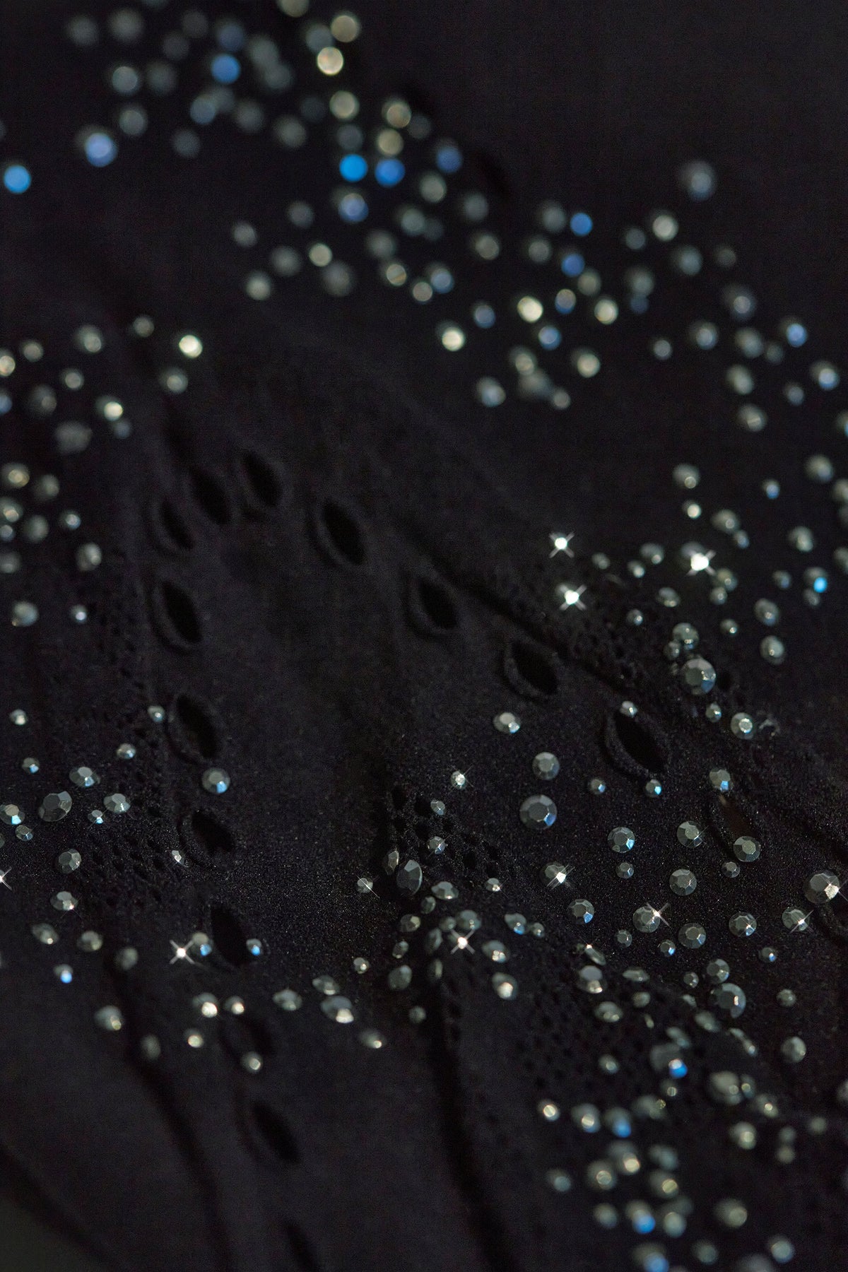 Chic Embellished Mid-Rise Flared Trousers in Black