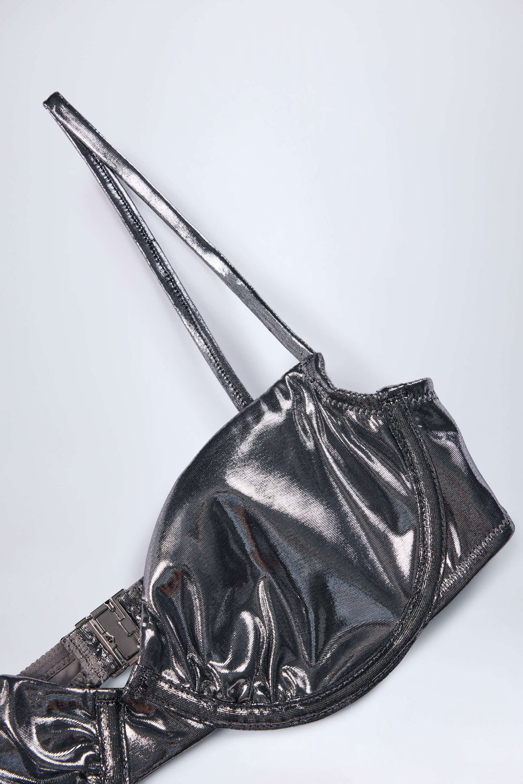 Chic Underwired Bikini Top in Silver