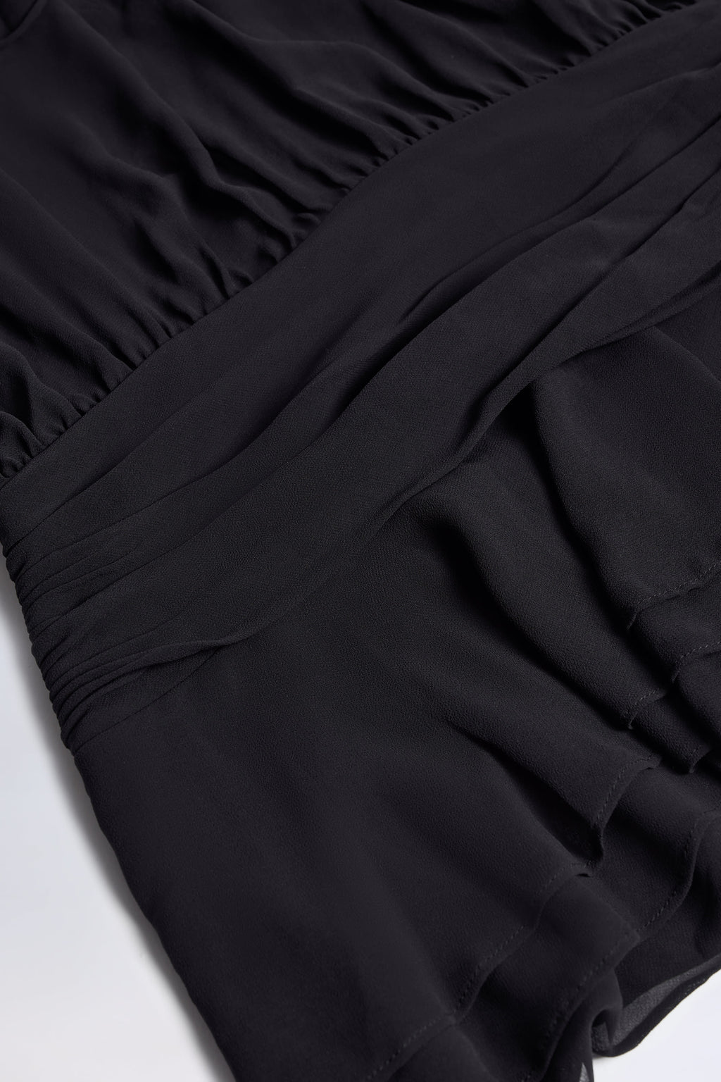 Chic Lace-Up Balloon-Sleeve Mini Dress in Black