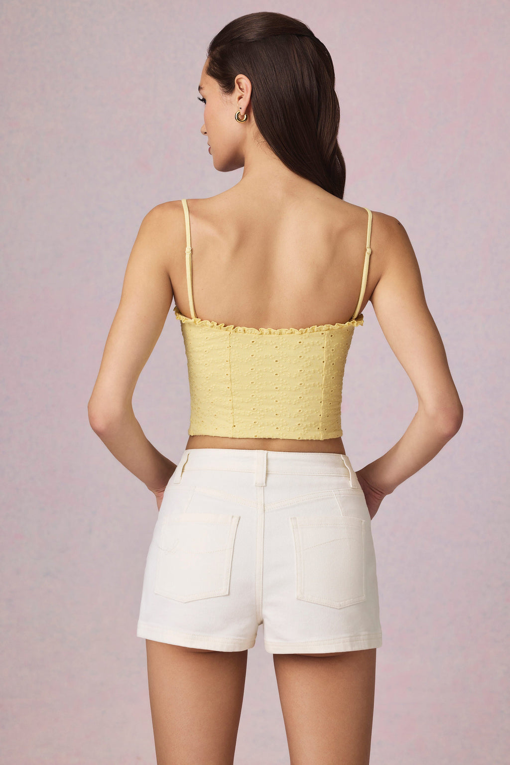 Chic High-Waist A-Line Shorts in Ecru Wash