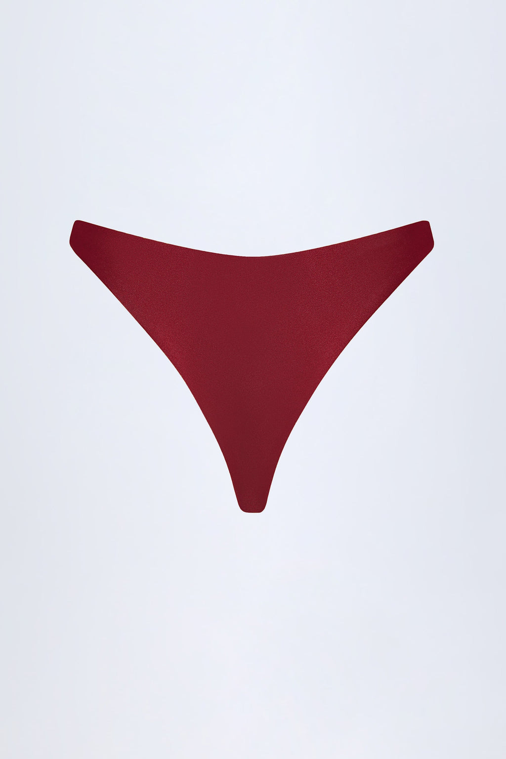 Chic Bead-Embellished Cheeky Bikini Bottoms in Dark Cherry