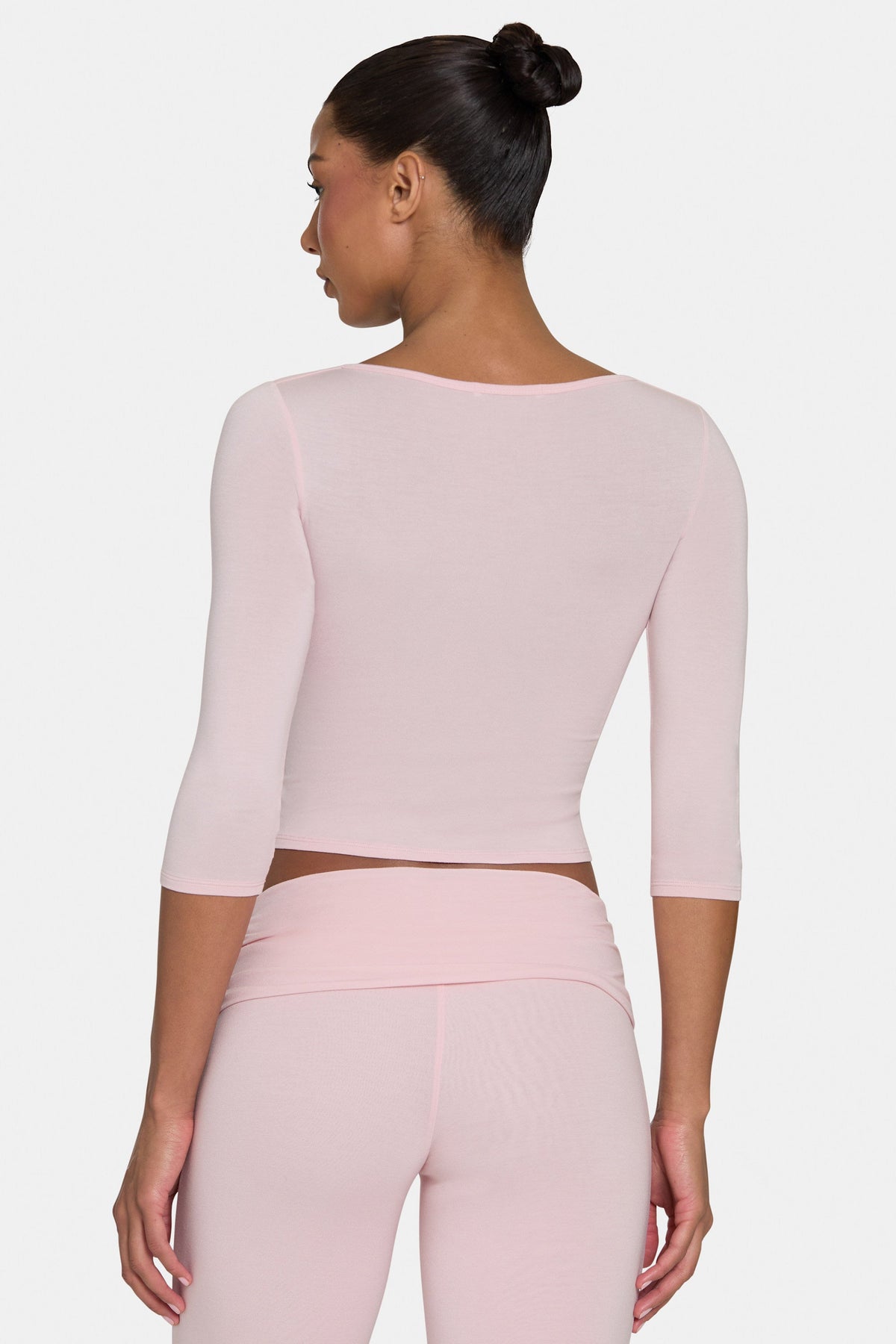 Chic ButterCloud 34 Sleeve Top in Blush