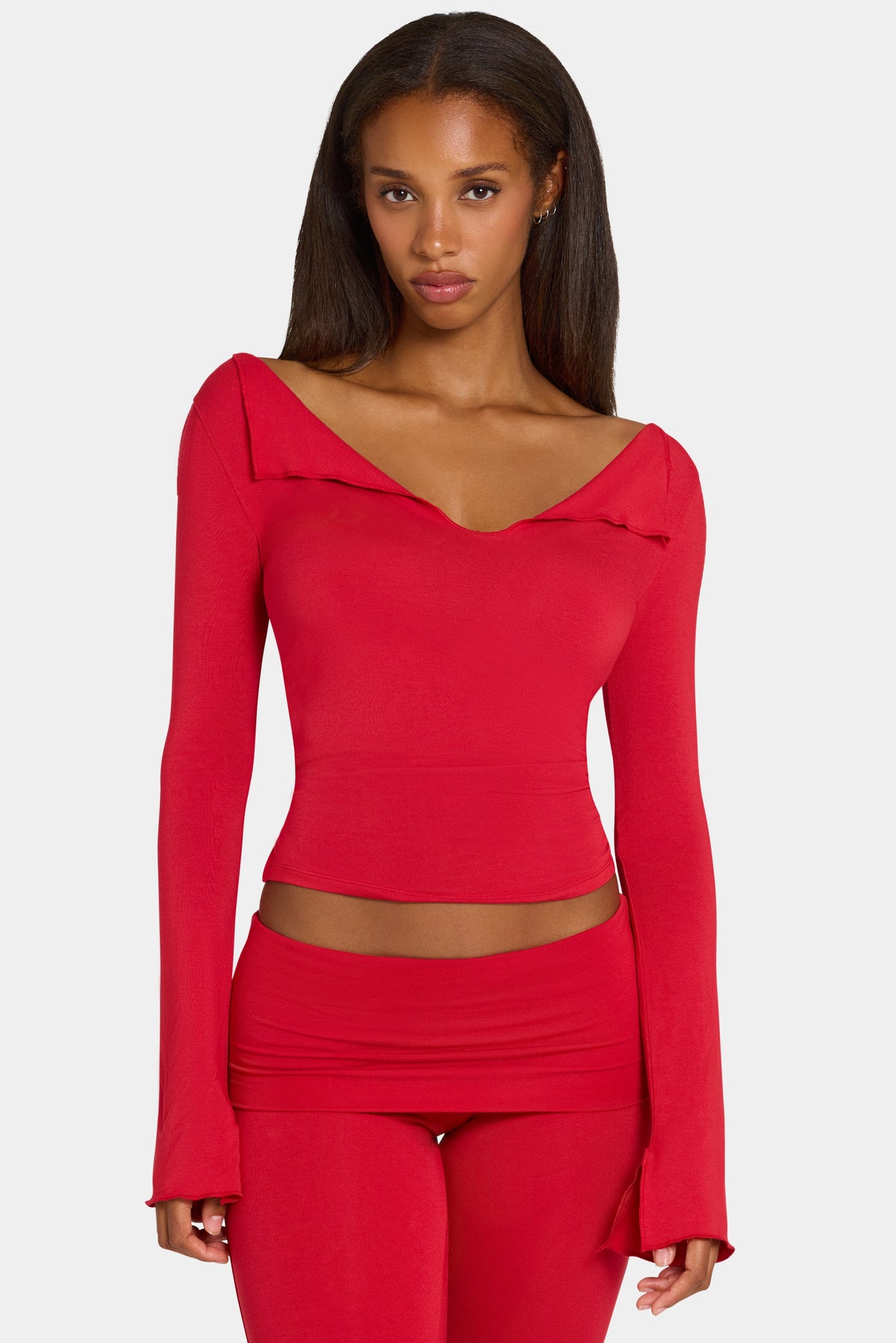 Chic ButterCloud Long-Sleeve Top in Chilli