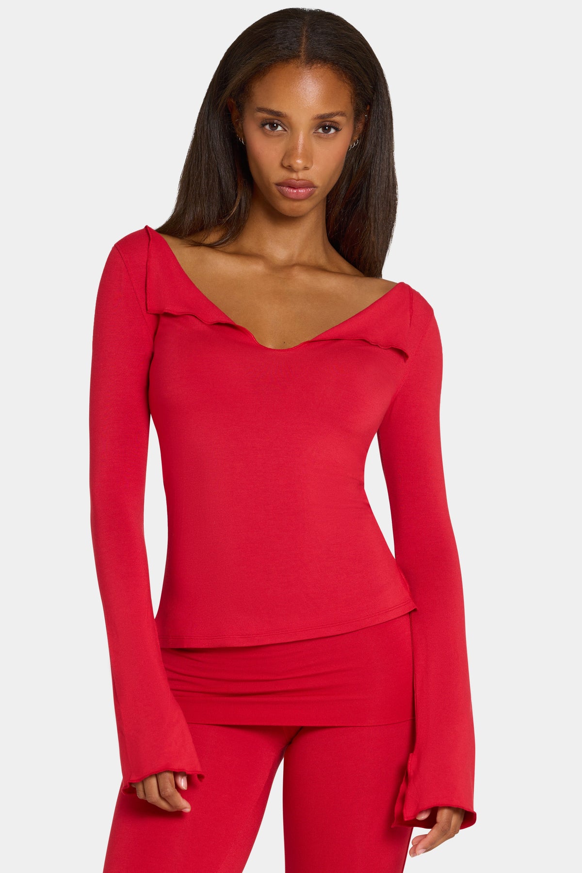 Chic ButterCloud Long-Sleeve Top in Chilli