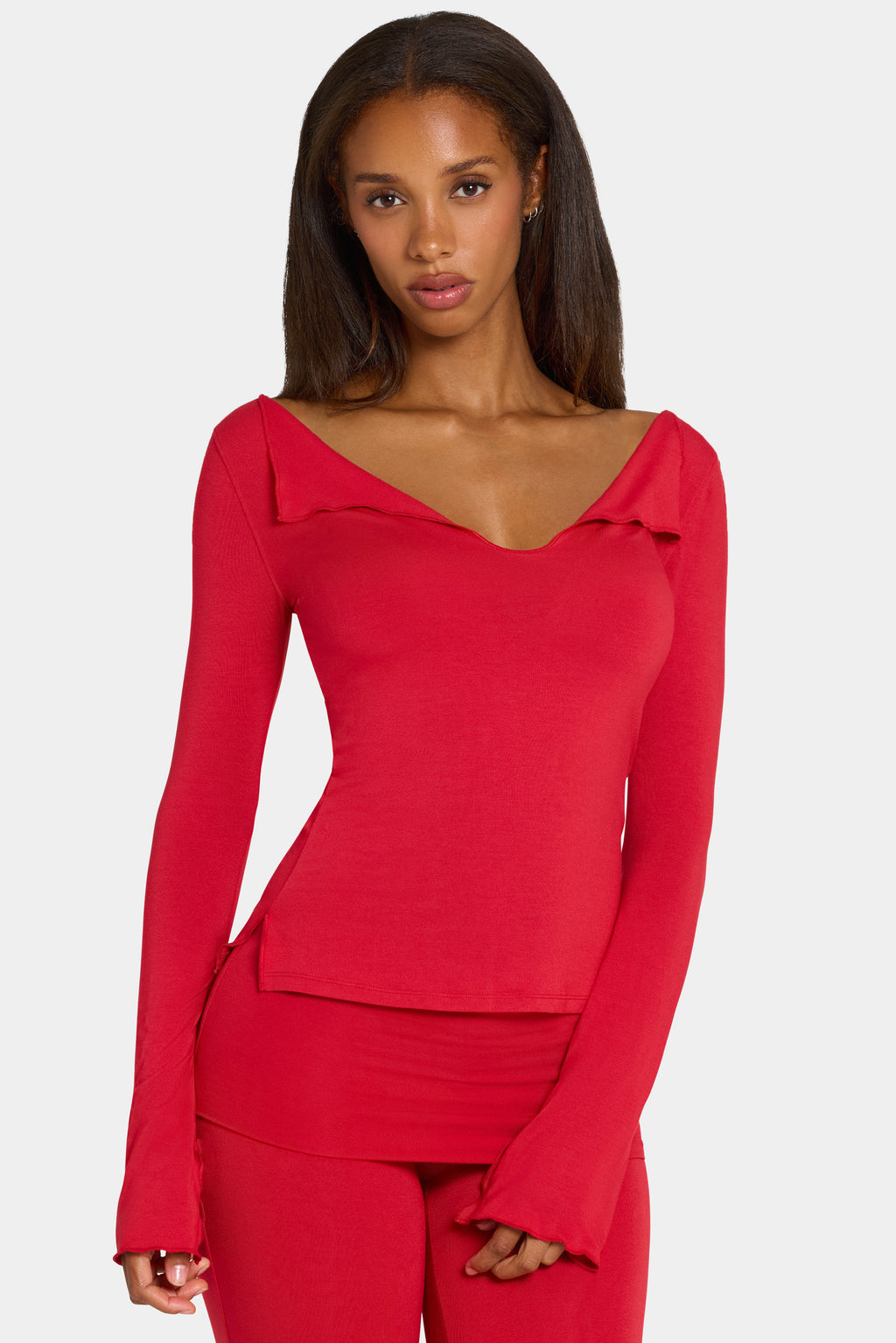 Chic ButterCloud Long-Sleeve Top in Chilli