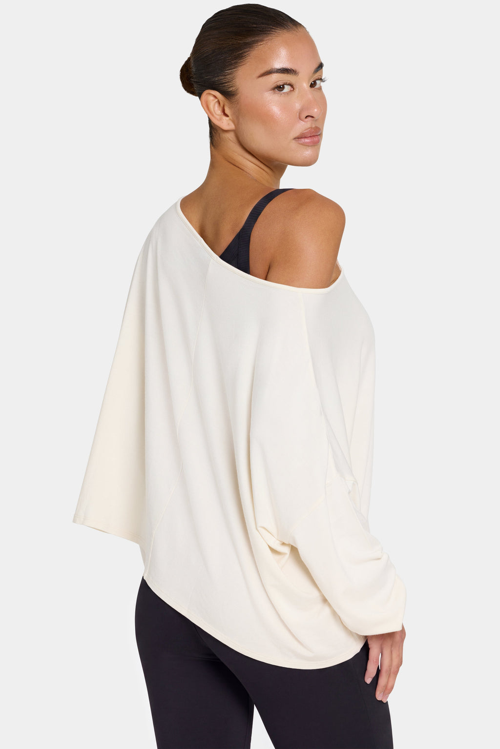 Chic ButterCloud Slouchy Off-Shoulder Top in Coconut