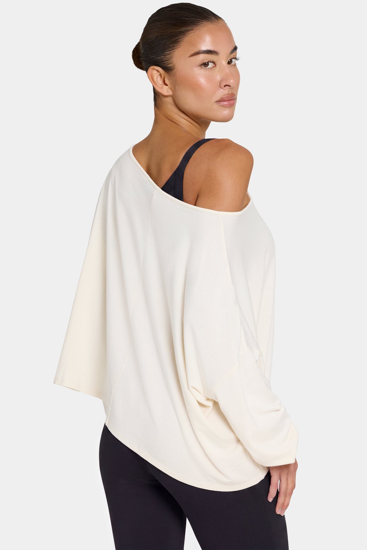 Chic ButterCloud Slouchy Off-Shoulder Top in Coconut