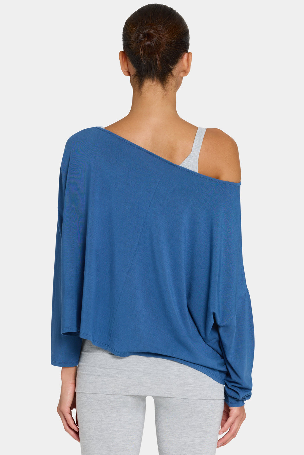 Chic ButterCloud Slouchy Off-Shoulder Top in Marine