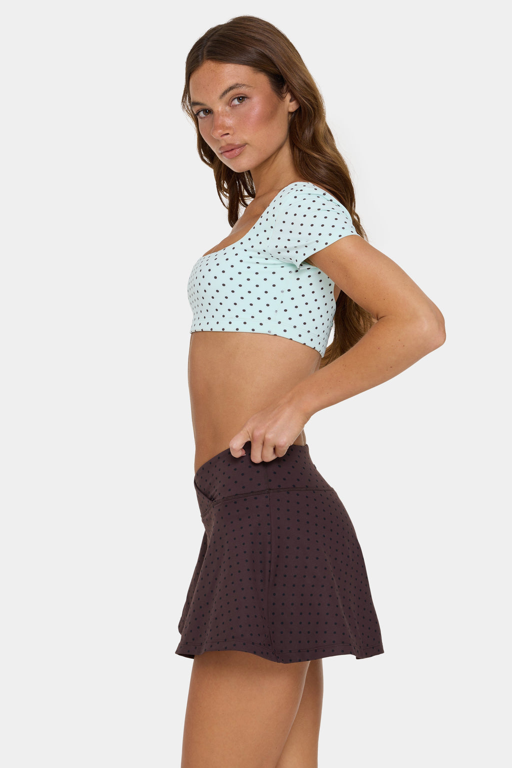 Chic Soft Active Mini Skort in Choc Chip