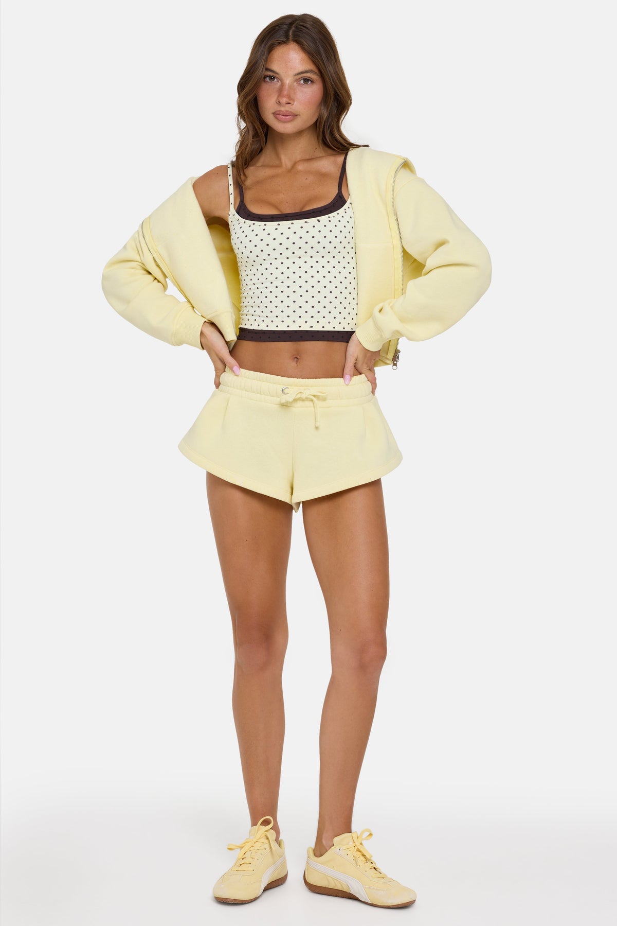 Chic Mid-Rise Mini Shorts in Buttercream