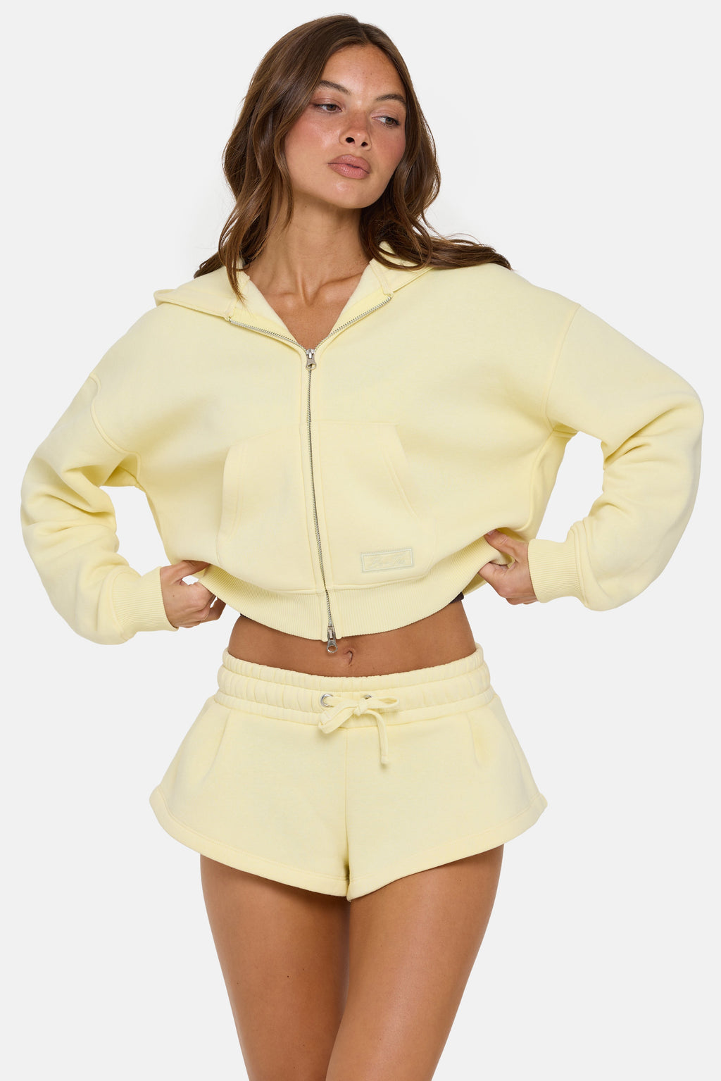 Chic Mid-Rise Mini Shorts in Buttercream