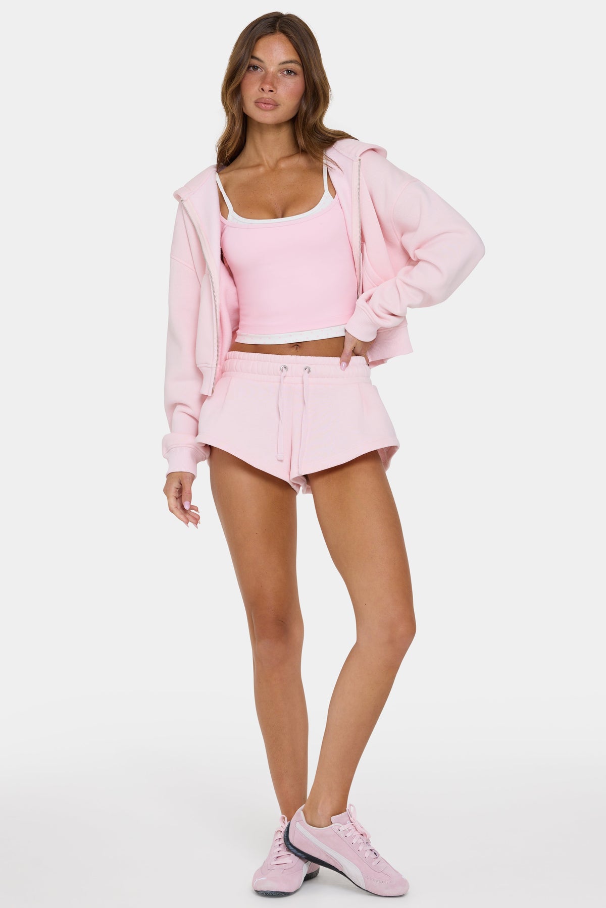 Chic Mid-Rise Mini Shorts in Sorbet