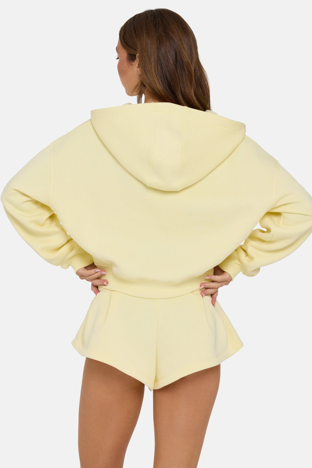Chic Oversized Zip-Up Hoodie in Buttercream