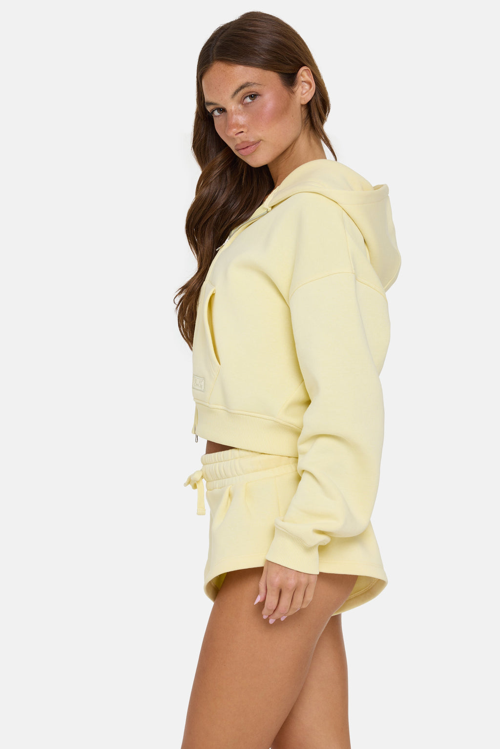 Chic Oversized Zip-Up Hoodie in Buttercream