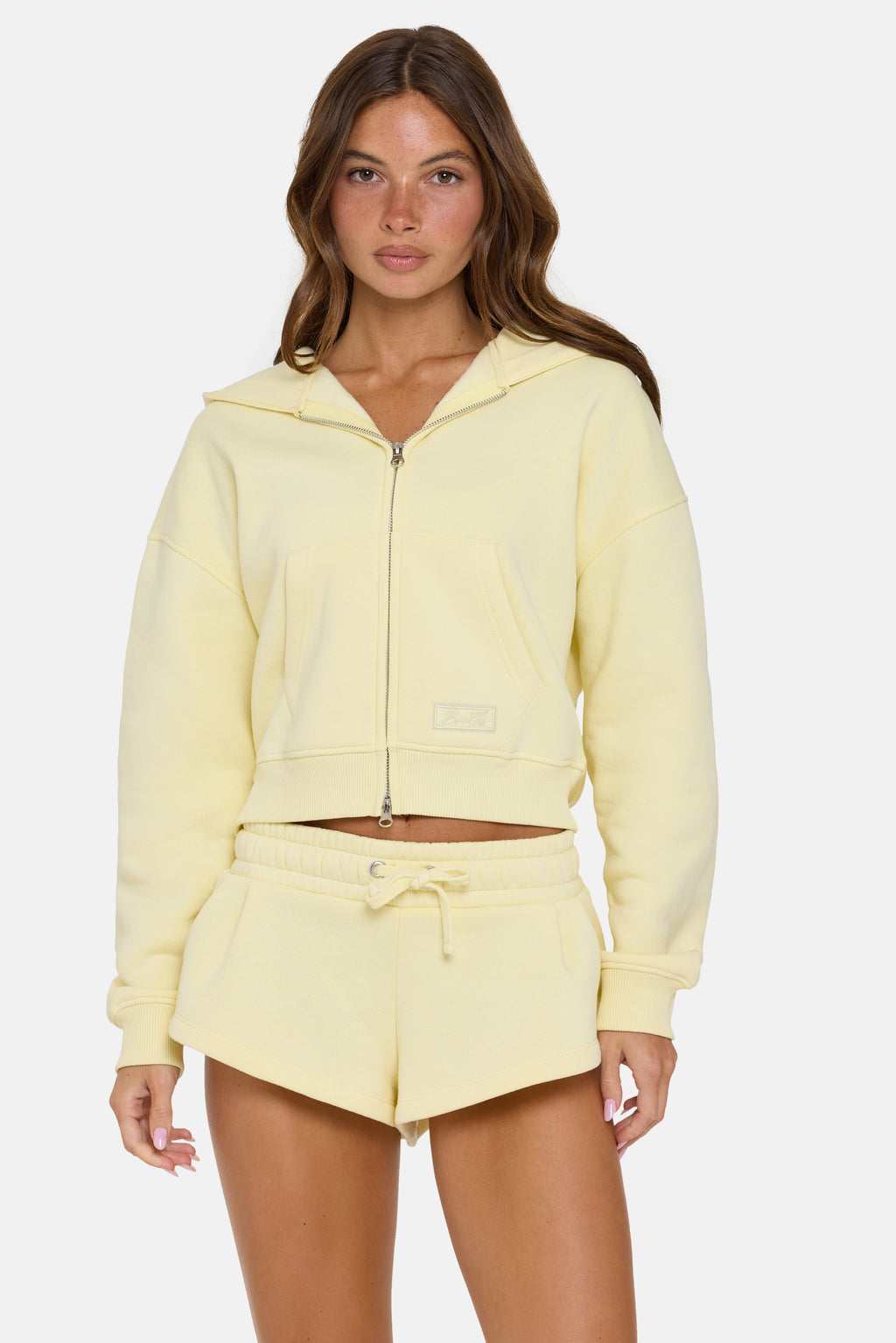 Chic Oversized Zip-Up Hoodie in Buttercream