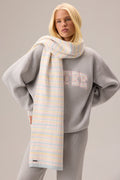Chic Ribbed Knit Oversized Scarf in Confetti Stripe