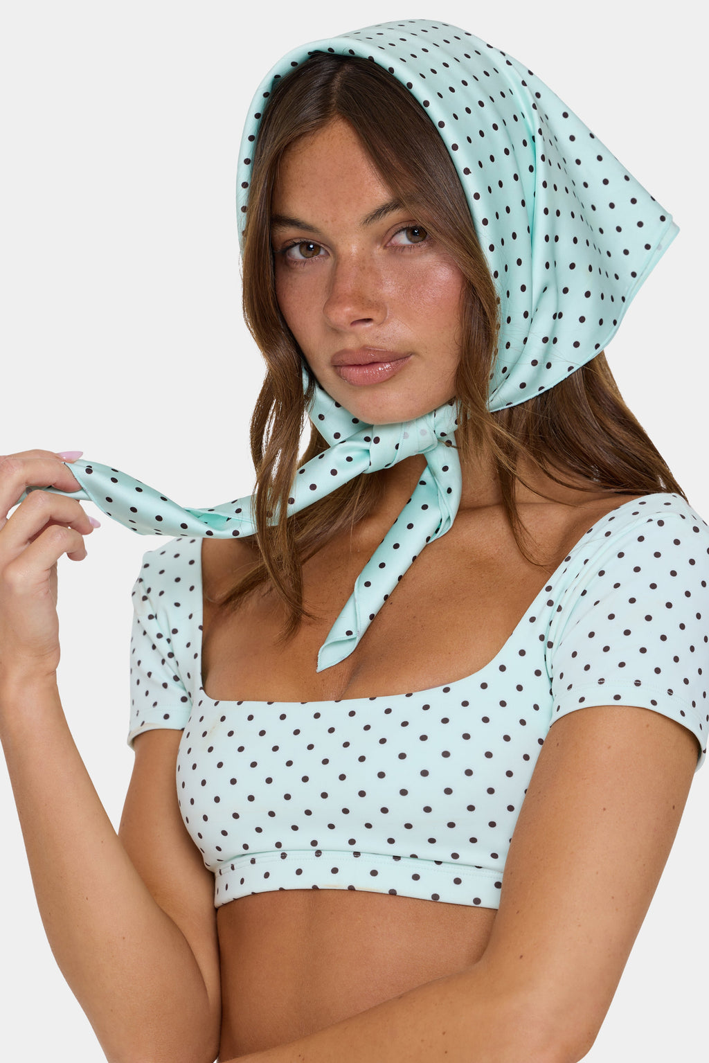 Chic Satin Multi-Way Scarf in Mint Chip