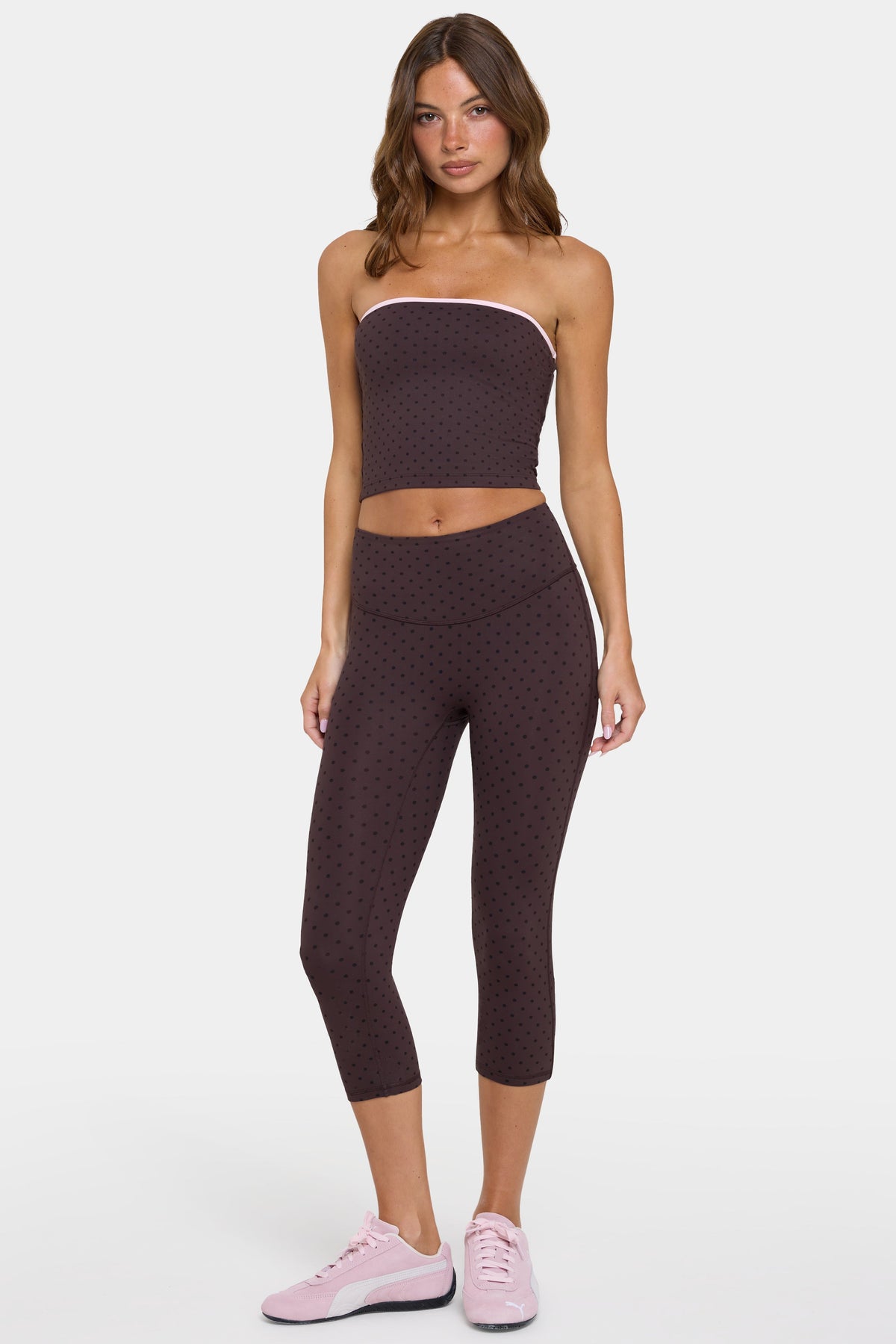 Chic Soft Active Capri Leggings in Choc Chip