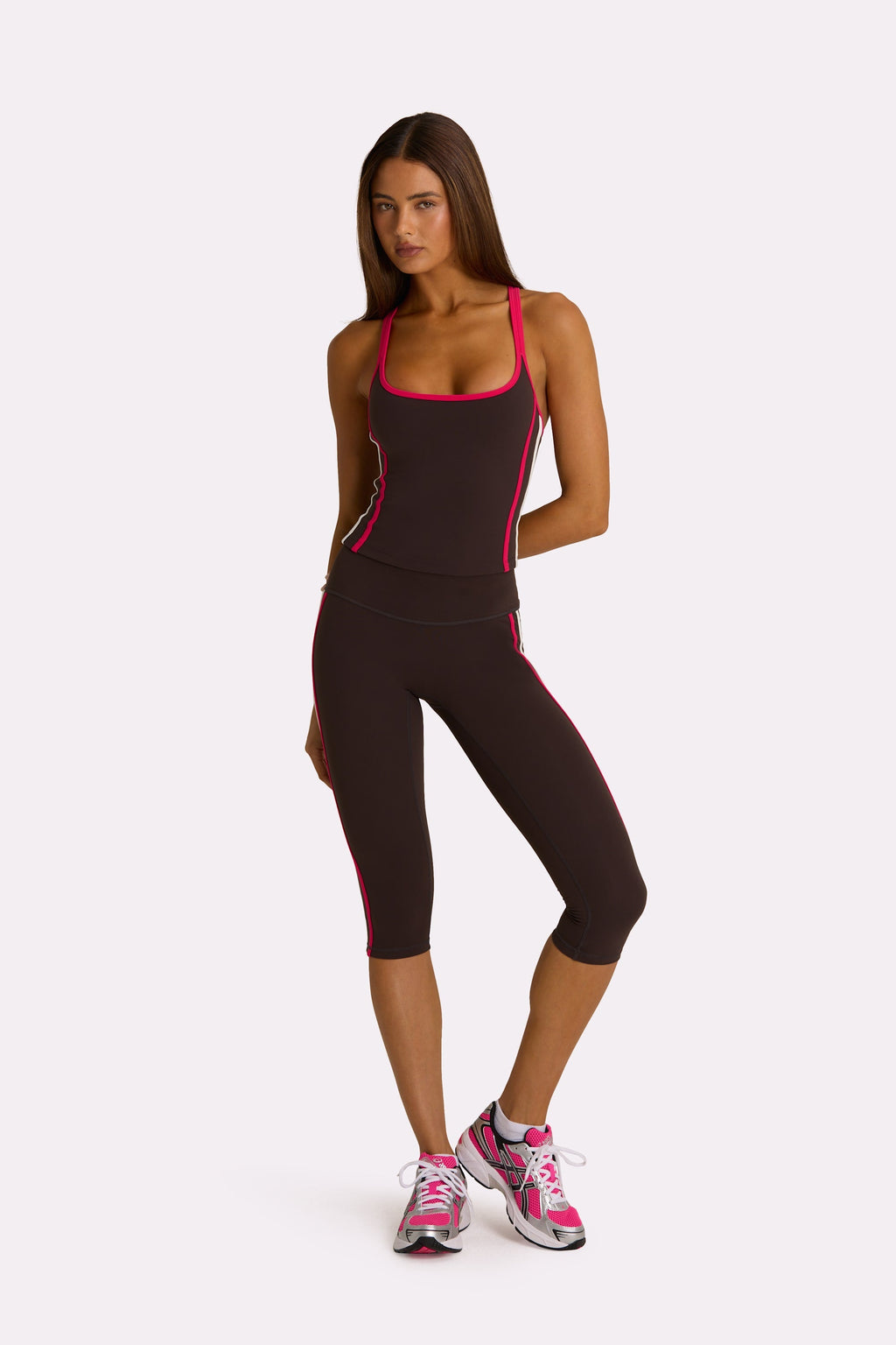 Chic Soft Active Capri Leggings in Truffle