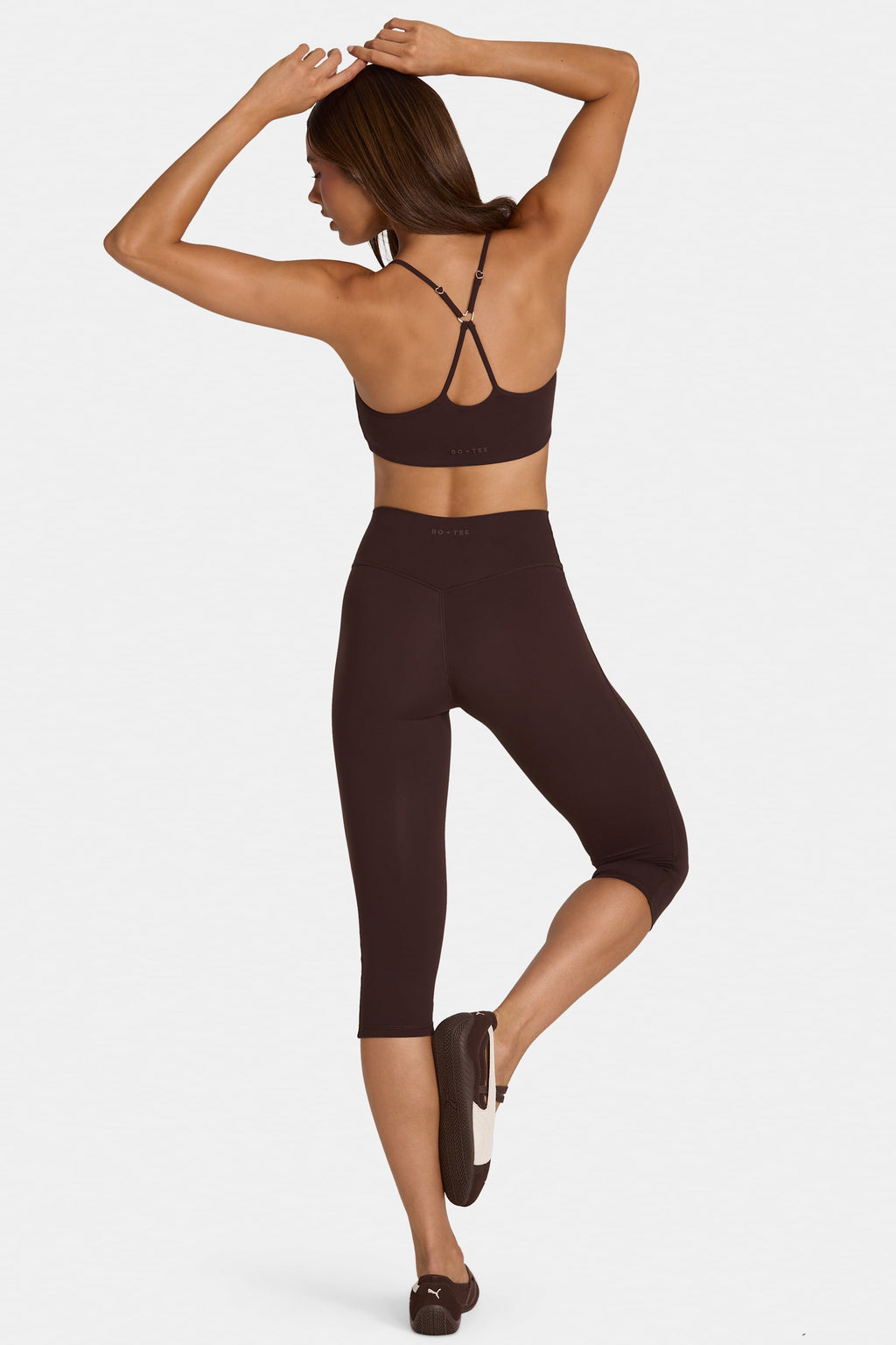 Chic Soft Active Capri Leggings in Espresso