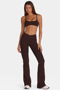 Chic Soft Active V-Waist Flared Leggings in Espresso