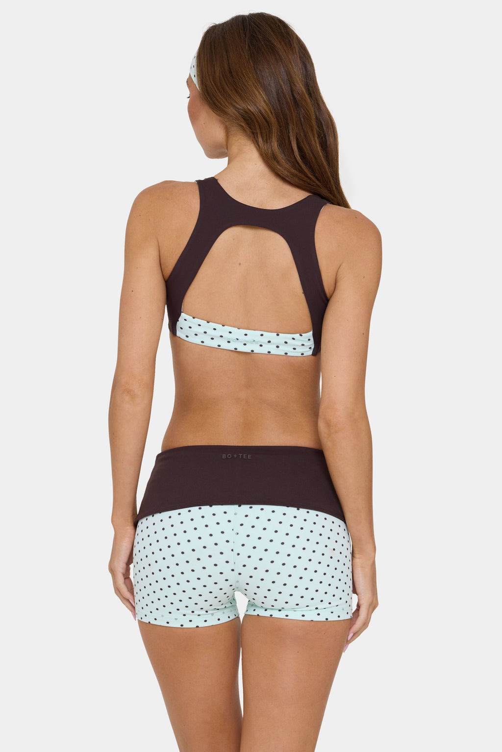Chic Soft Active Foldover Mini Shorts in Mint Chip