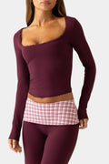 Chic Soft Active Long-Sleeve Top in Plum