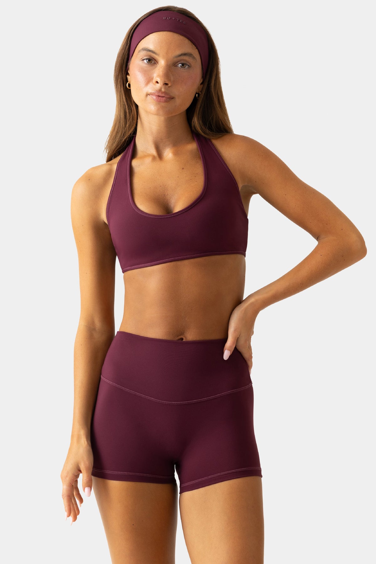Chic Soft Active Mini Shorts in Plum