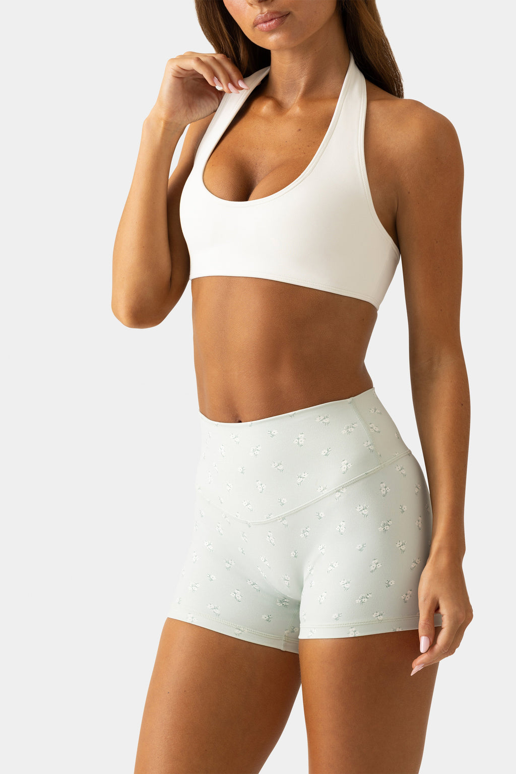 Chic Soft Active Mini Shorts in Matcha Meadow