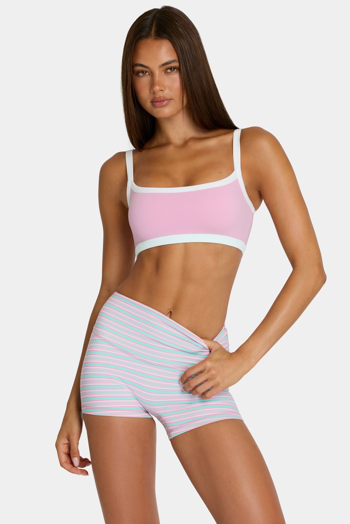 Chic Soft Active Reversible Sports Bra in Multi Stripe