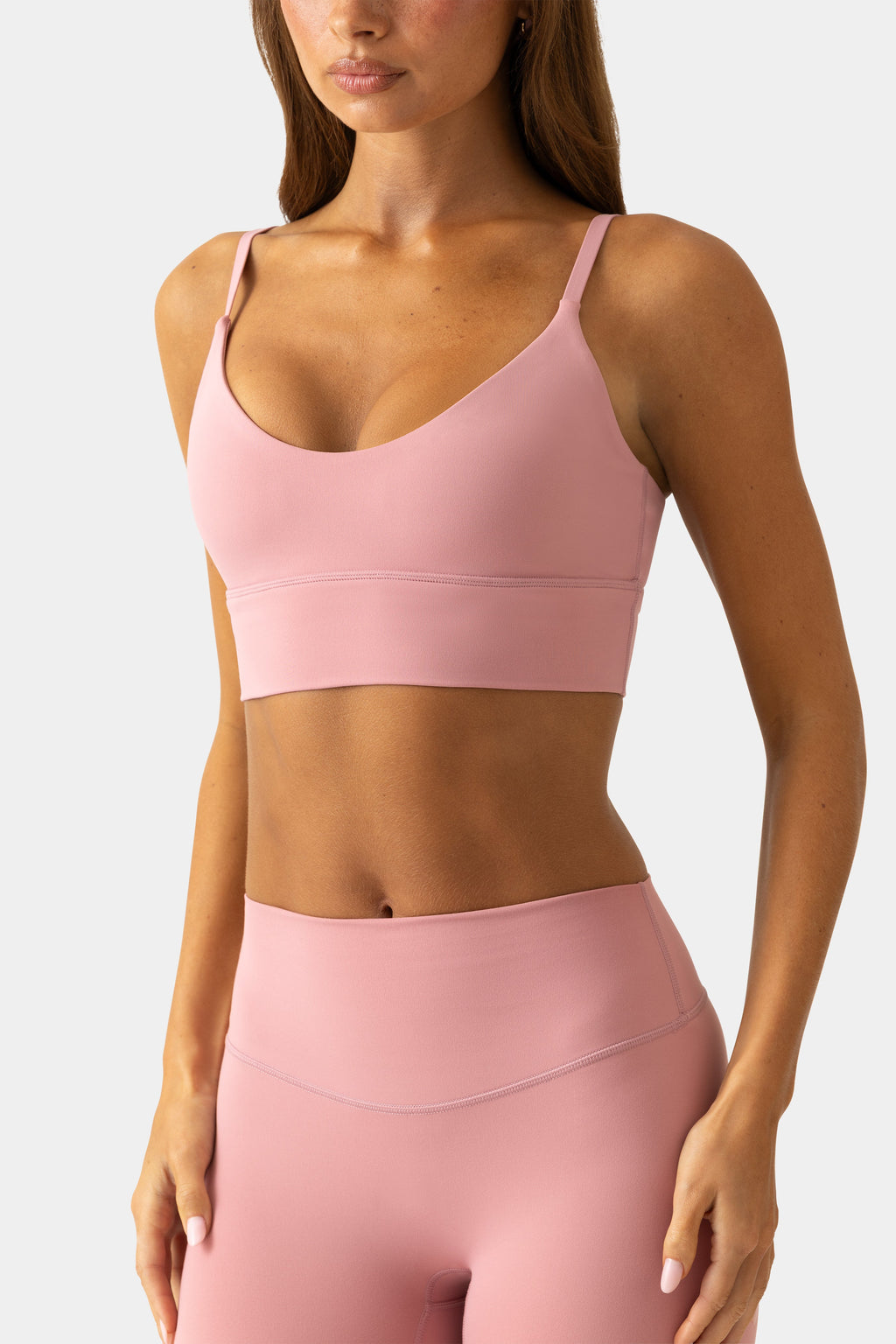 Chic Soft Active Scoop-Neck Sports Bra in Berry