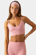 Chic Soft Active Scoop-Neck Sports Bra in Berry