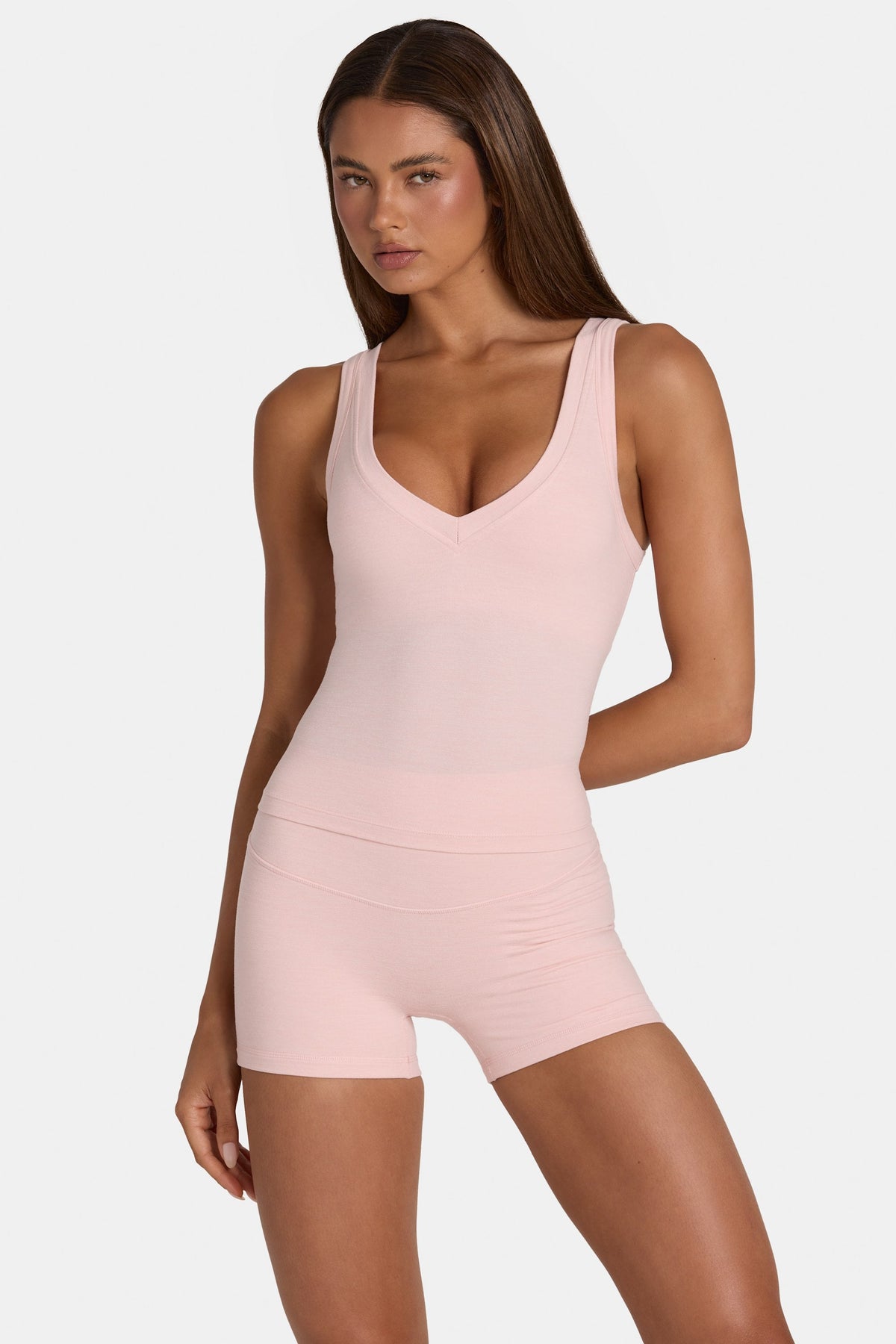 Chic Soft Active Tank Top in Blush Marl