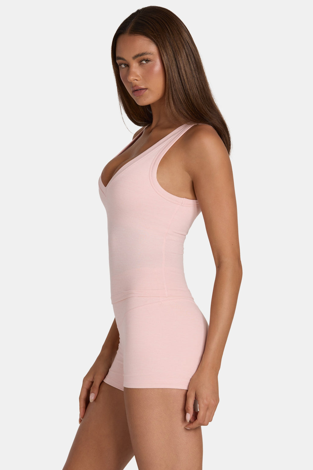 Chic Soft Active Tank Top in Blush Marl