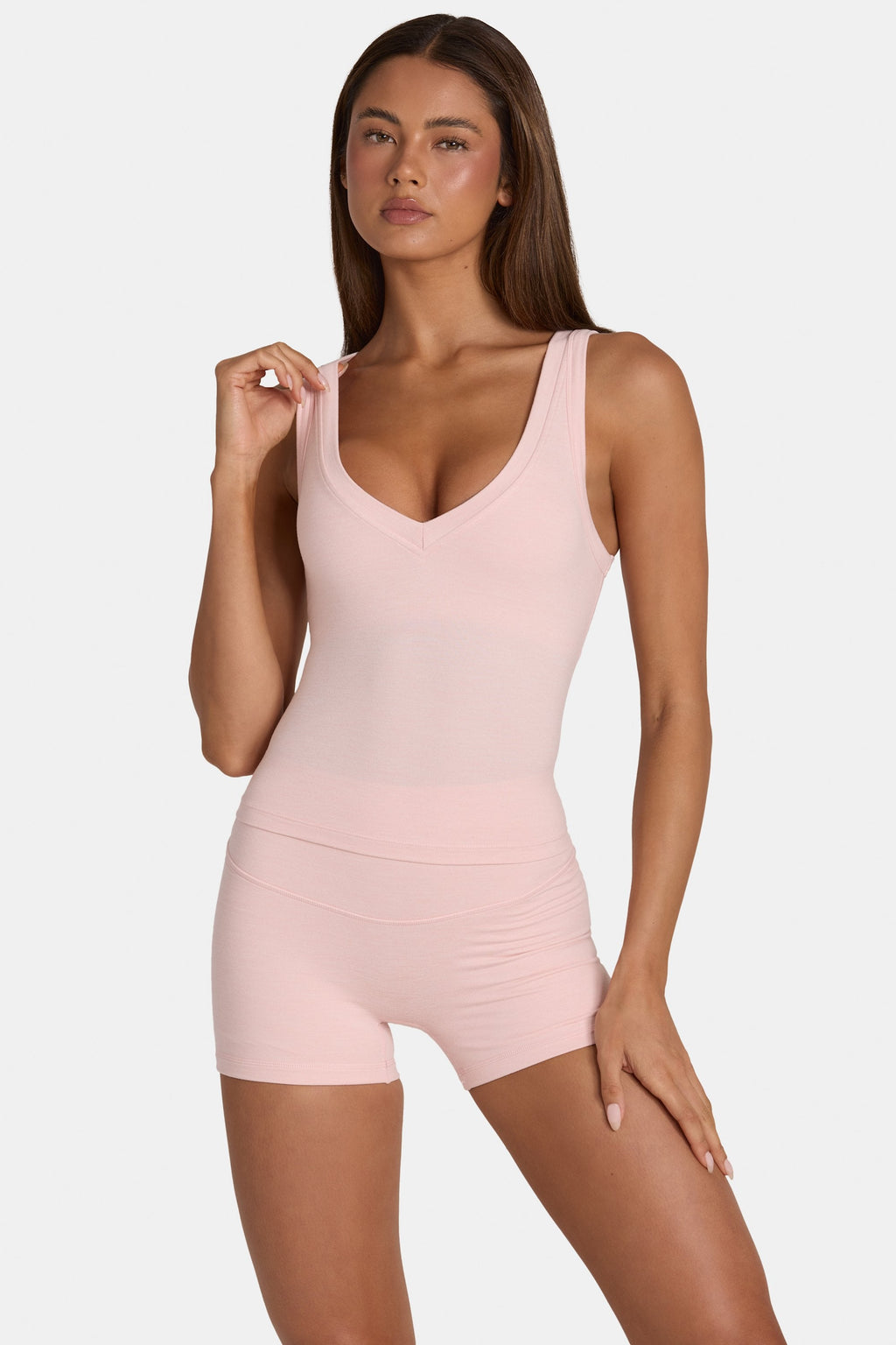 Chic Soft Active Tank Top in Blush Marl