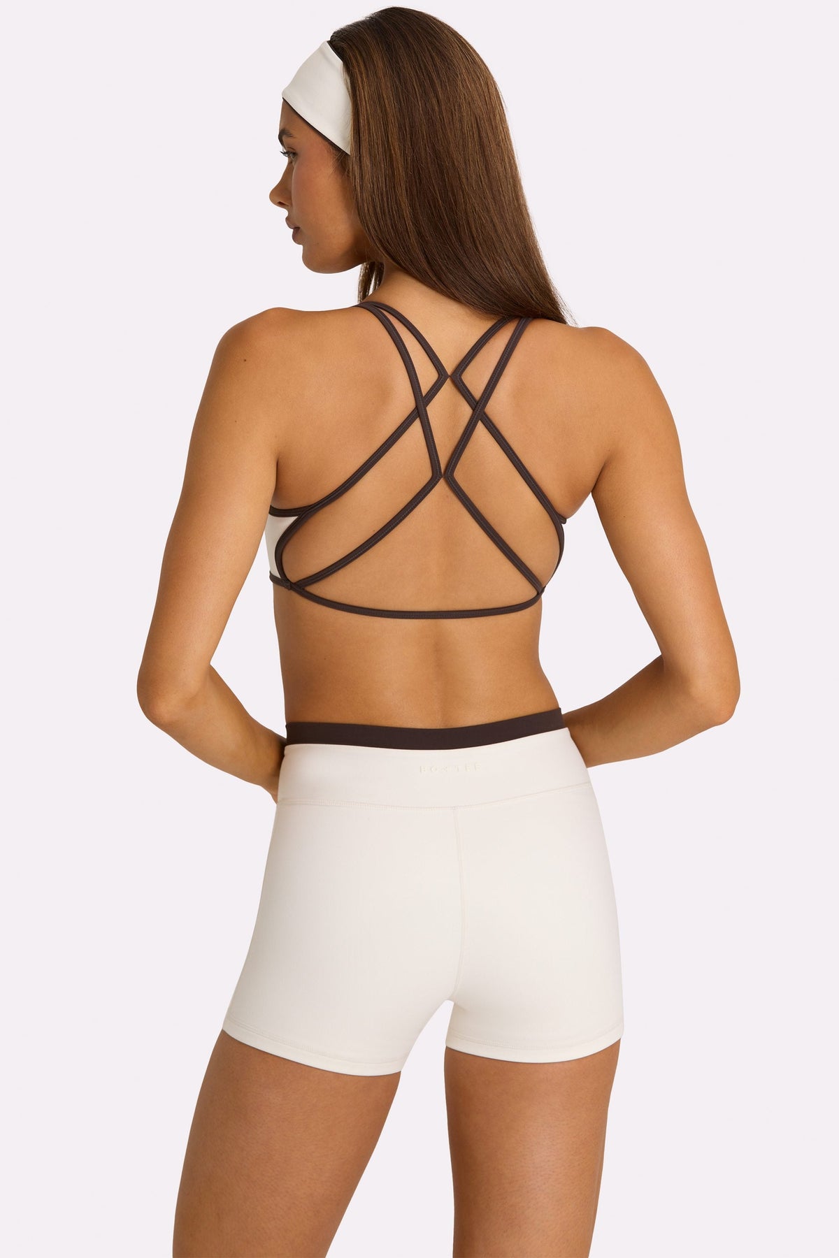 Chic Soft Active Wrap Waist Shorts in Coconut
