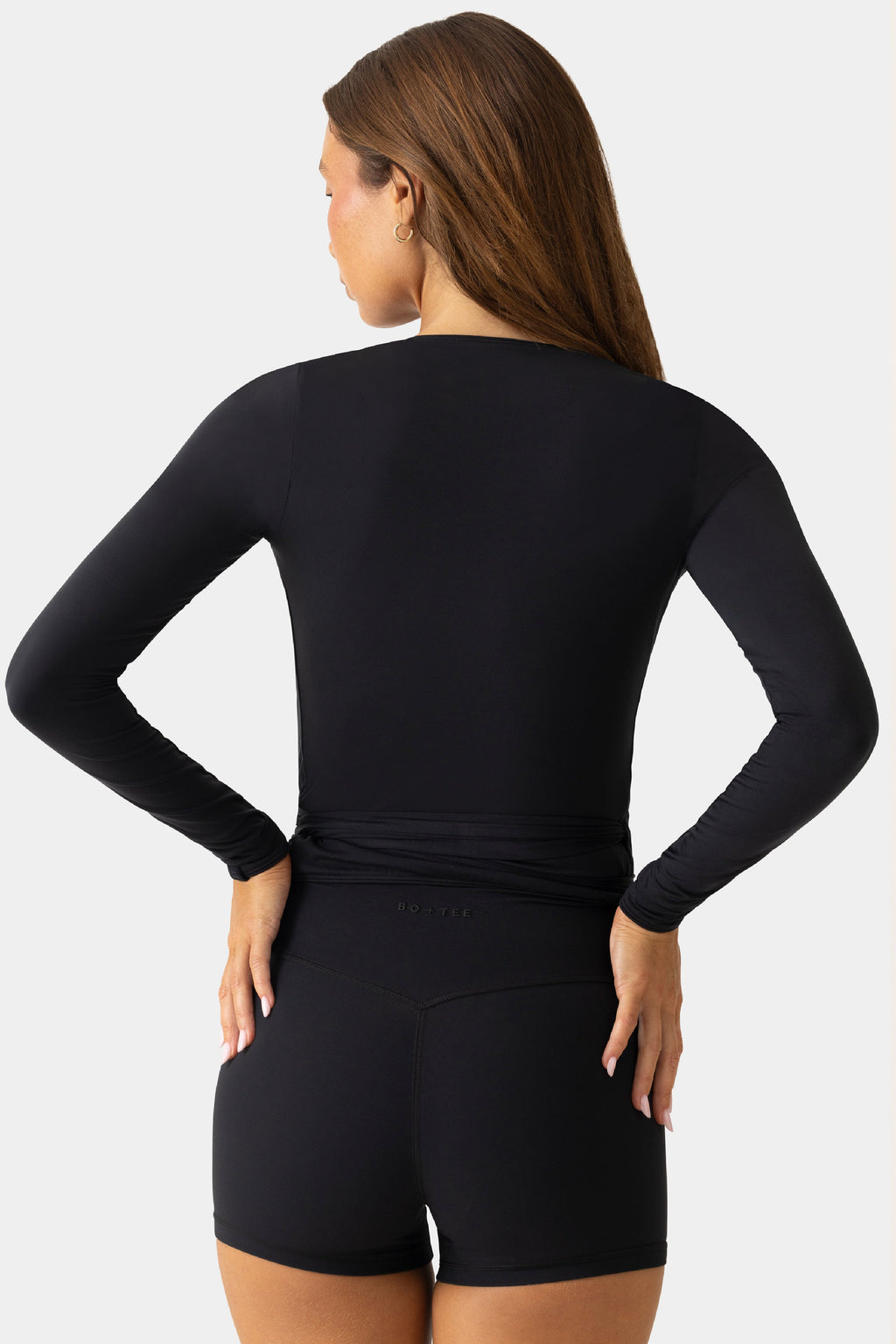 Chic Soft Jersey Wrap Top in Black