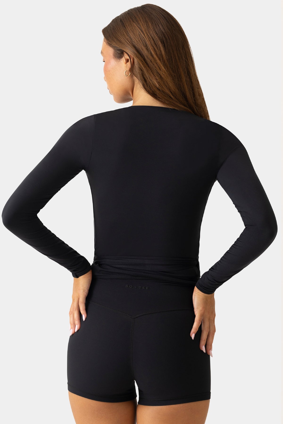 Chic Soft Jersey Wrap Top in Black