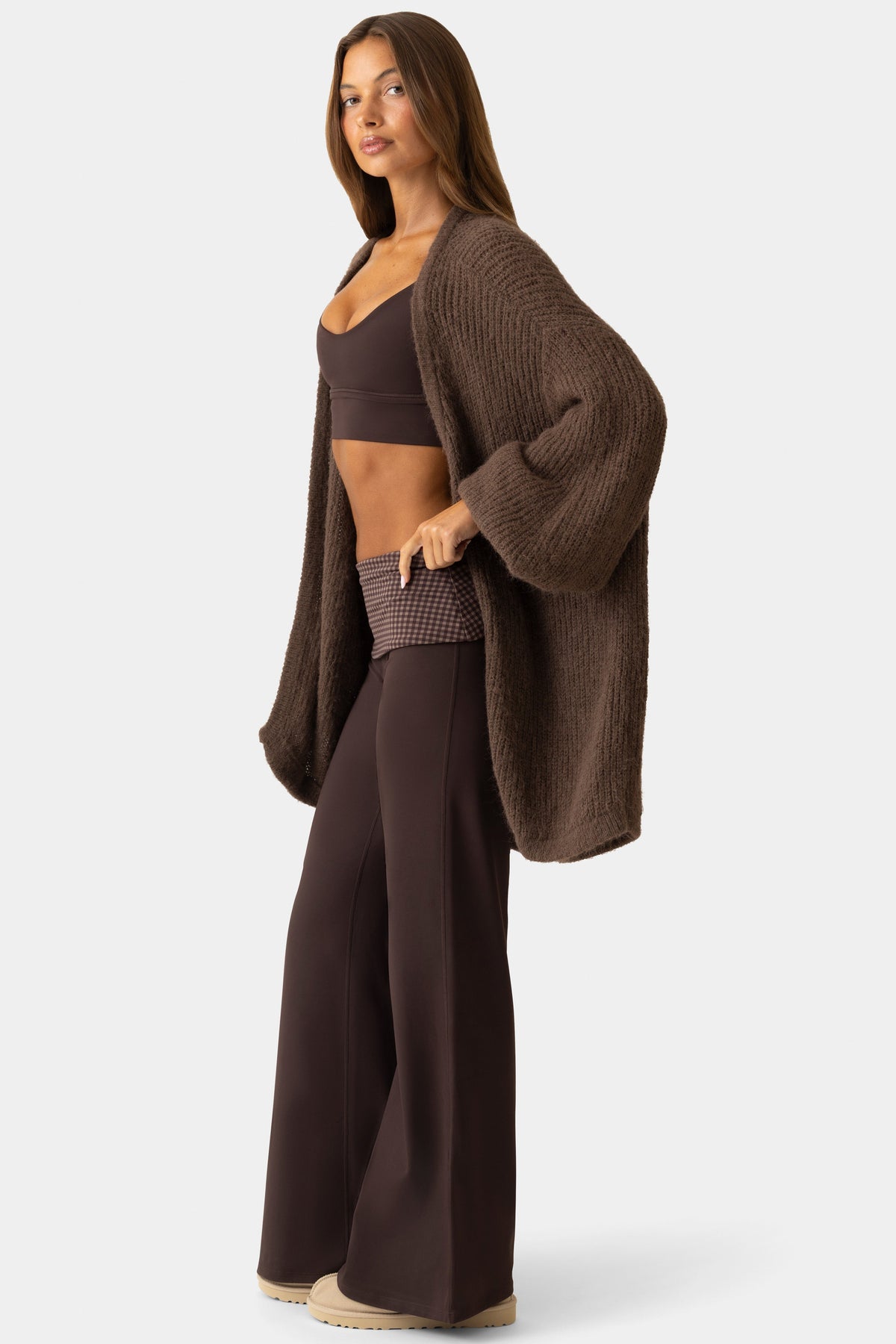 Chic Soft Knit Cardigan in Espresso