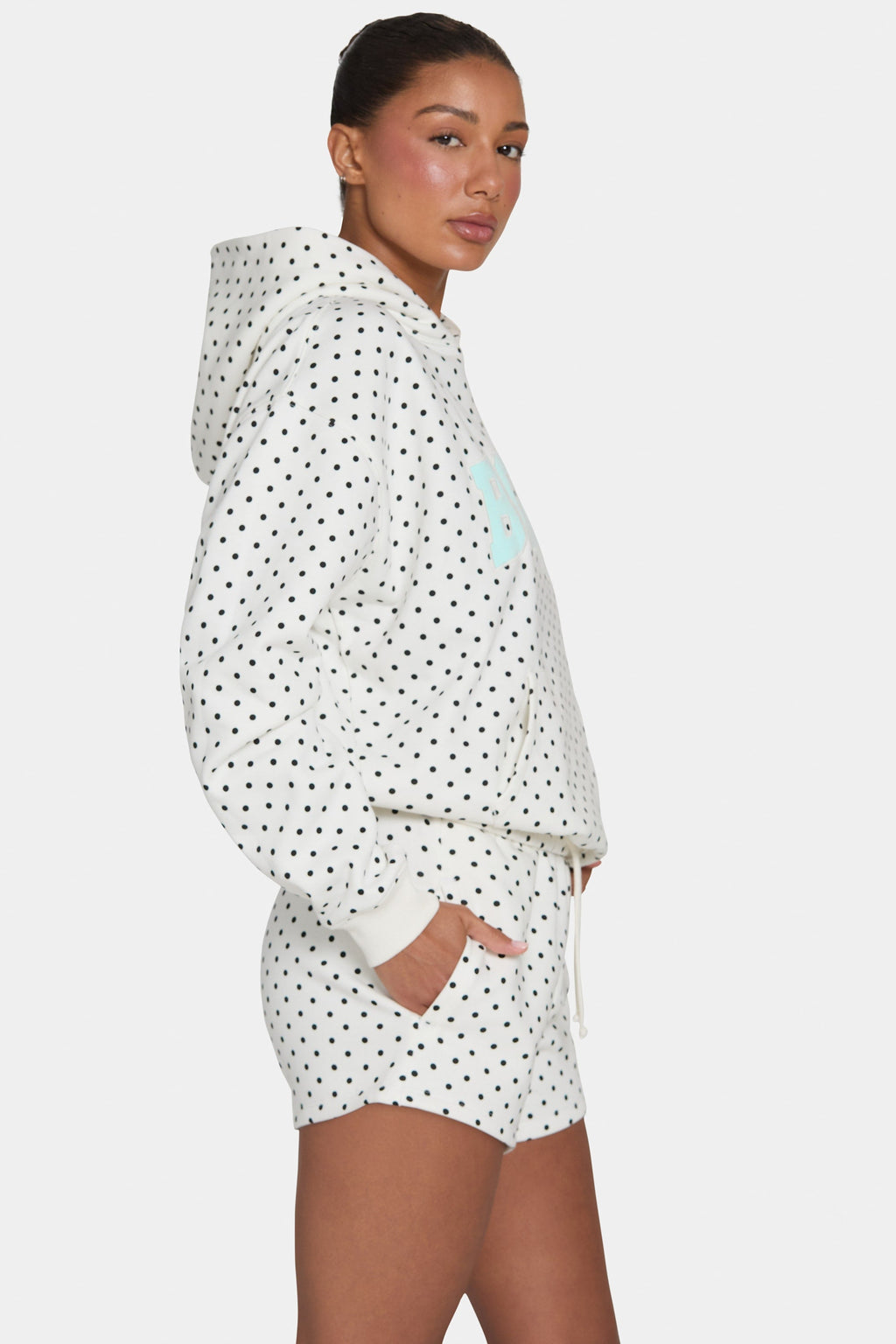 Chic Sweat Shorts in Coconut Polka Dot