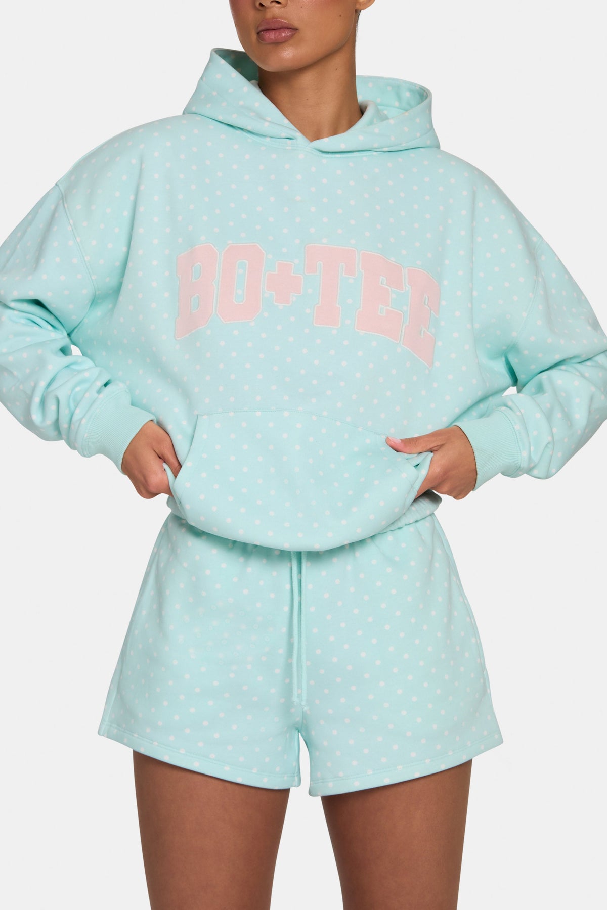 Chic Sweat Shorts in Peppermint Polka Dot