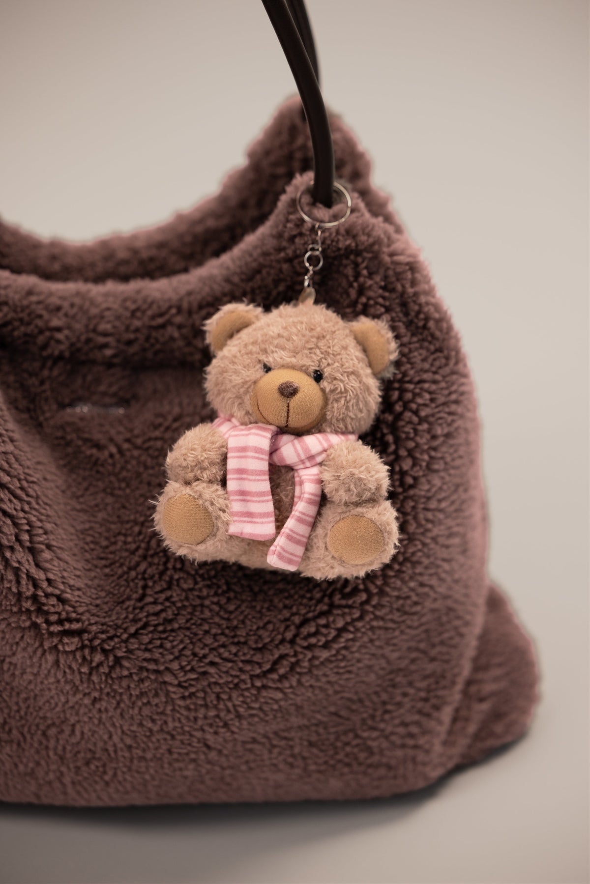 Chic Teddy Keychain in Berry Stripe