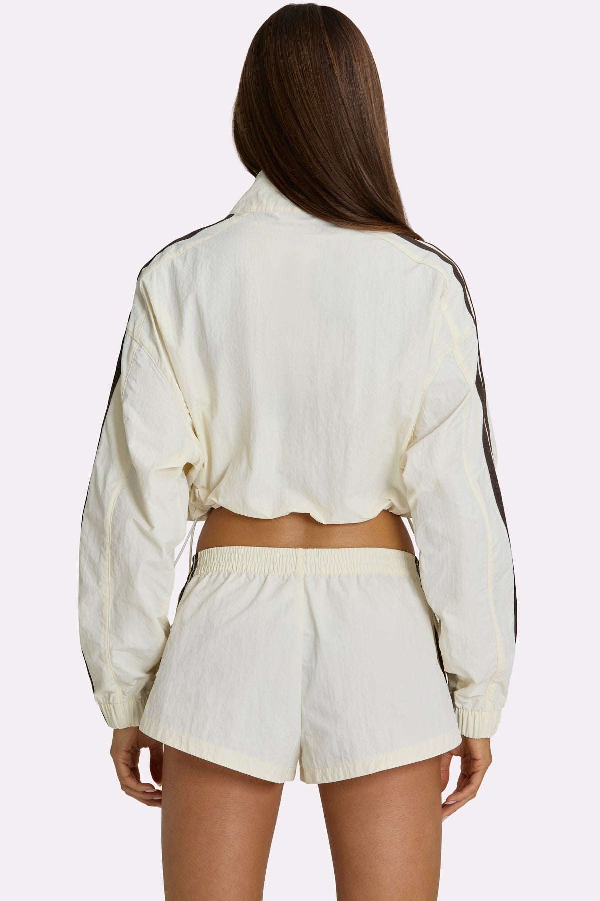 Chic Woven Track Shorts in Coconut