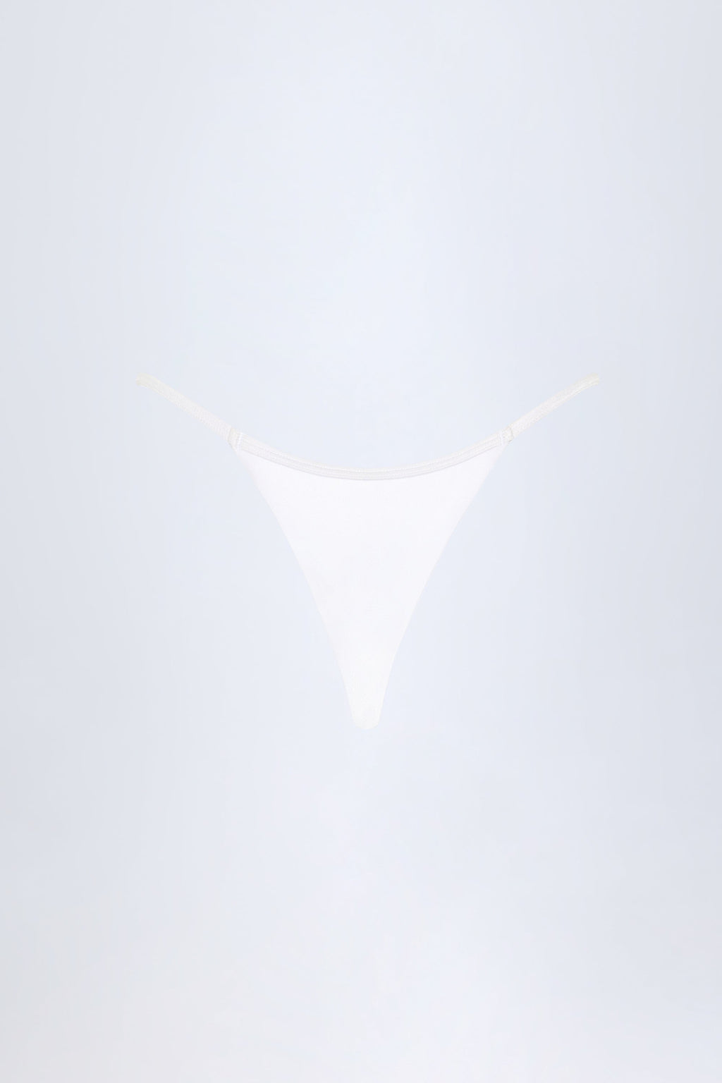 Chic Charm-Detail Thong Bikini Bottoms in White