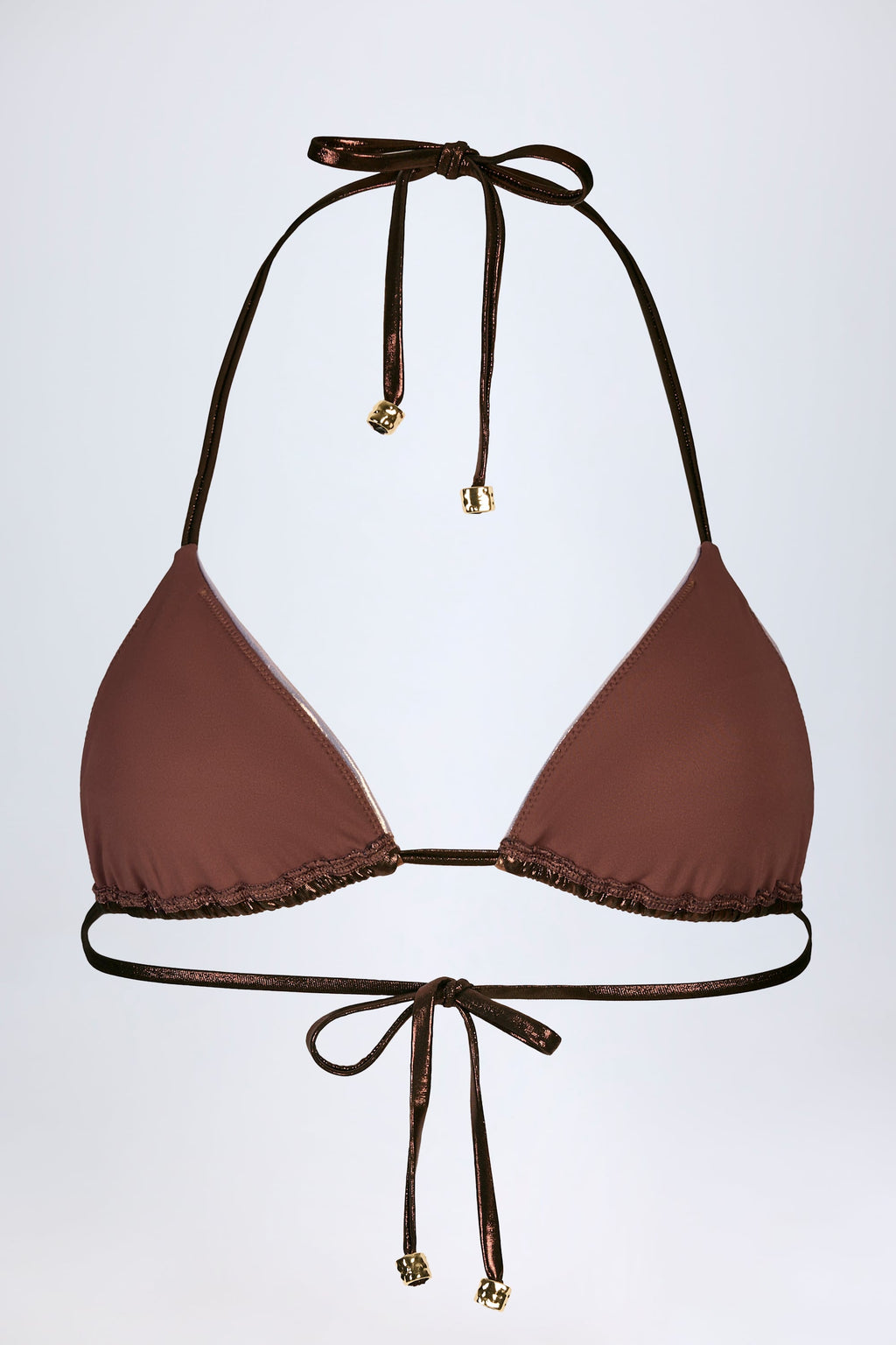 Chic Panelled Bikini Bra in Bronze Gold