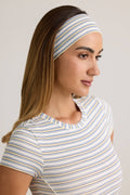 Chic Modal Ribbed Headband in Blue & Yellow Stripe